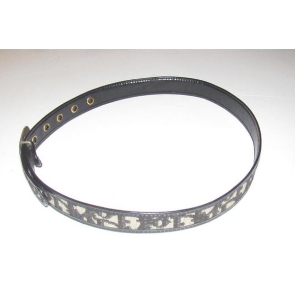 Dior Black Trotter Two Tone Print Oblique Buckle with Leather Belt main image 10